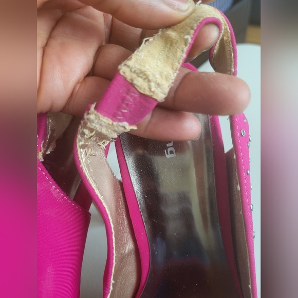 SPRING open toe heels -.Fuschia.Pink -Size 40/9 - Picture 6 of 7